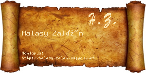Halasy Zalán névjegykártya